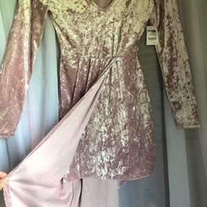 Rose gold/ blush pink asymmetrical dress